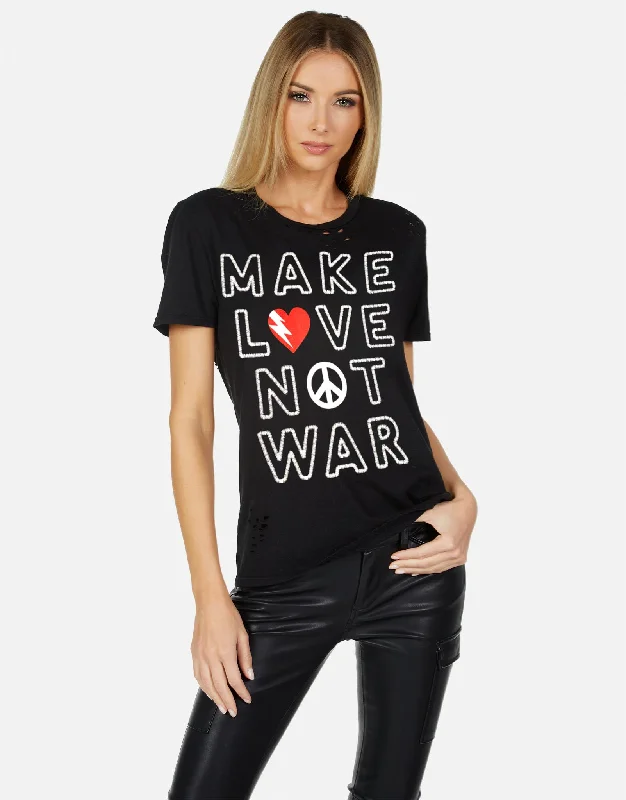 Women's Blouse with Boat NeckWolf X Make Love Not War