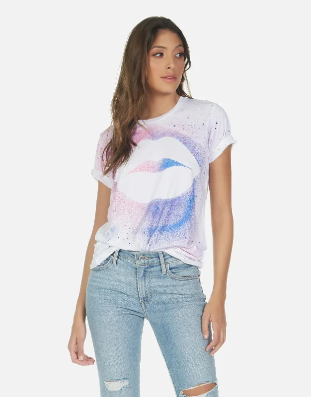 Women's Blouse with Keyhole CollarWolf Galaxy Lip