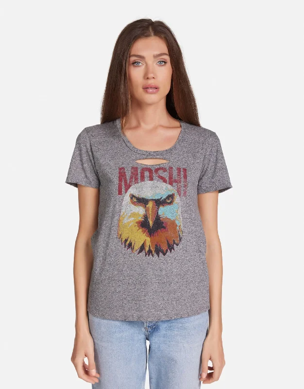 Women's Blouse with Rounded HemMyra Moshi Eagle Head