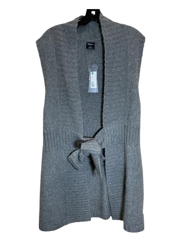 Women's Crop SweatersSweater Cardigan By Tribal In Grey, Size: L