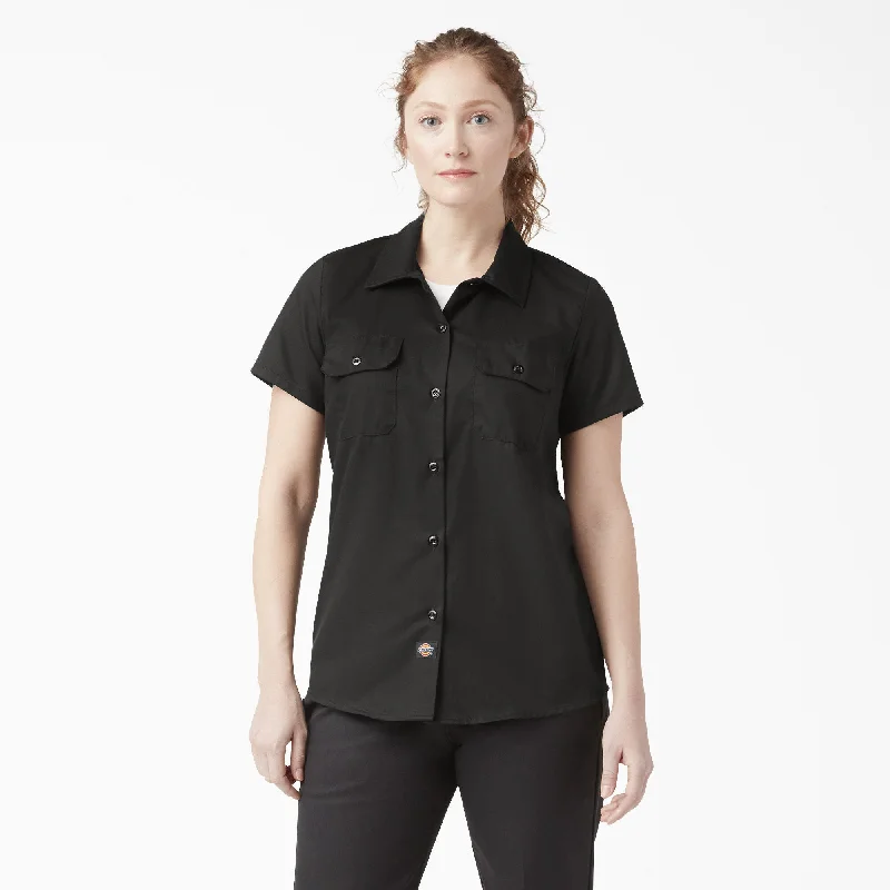 Women's Blouse with Notched CollarDickies Women's 574 Original Button-Down Short Sleeve Work Shirt