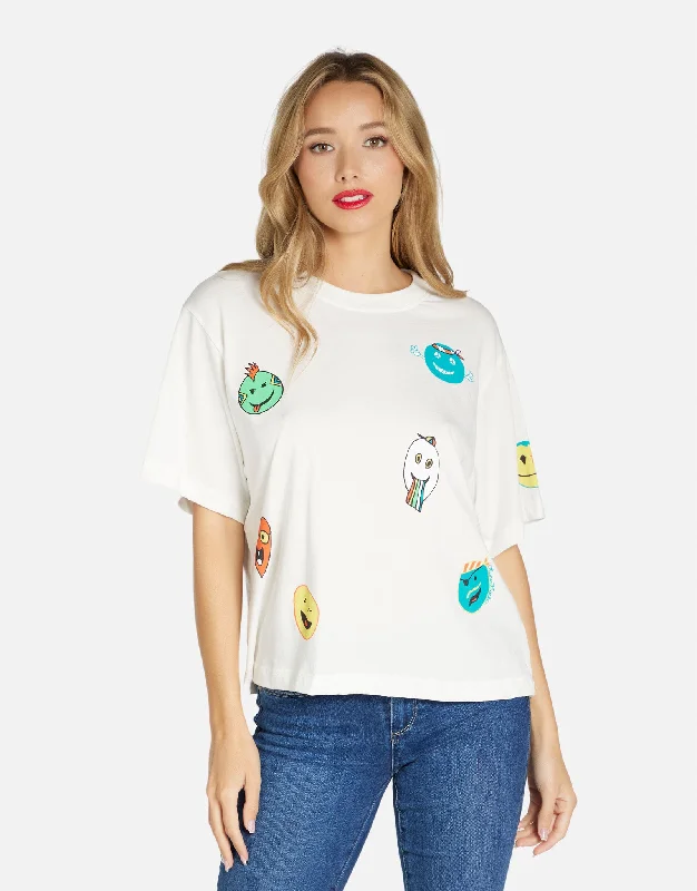 Women's Blouse with Narrow CollarRue Comic Emojis