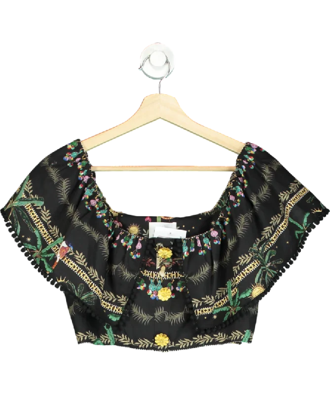 Women's Gathered SweatersHayley Menzies Black Graphic-print Sleeveless Top UK S