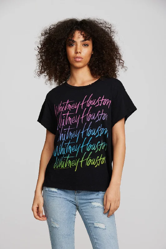 Women's Blouse with High CollarWhitney Houston - Gradient Script