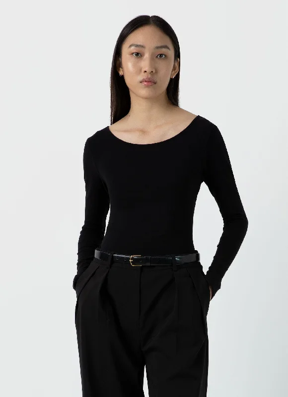 Women's Blouse with Sweetheart CollarWomen's Scoop Back Top in Black