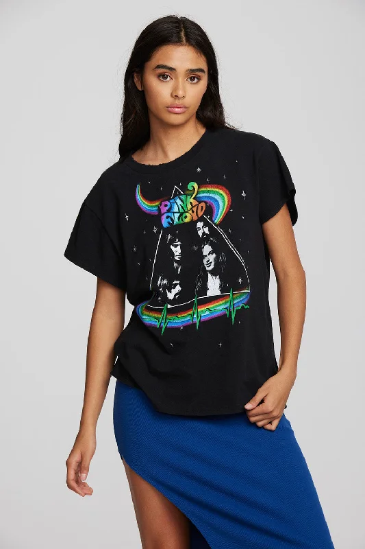 Women's Blouse with V-Shaped CollarPink Floyd - Rainbow Dark Side of the Moon