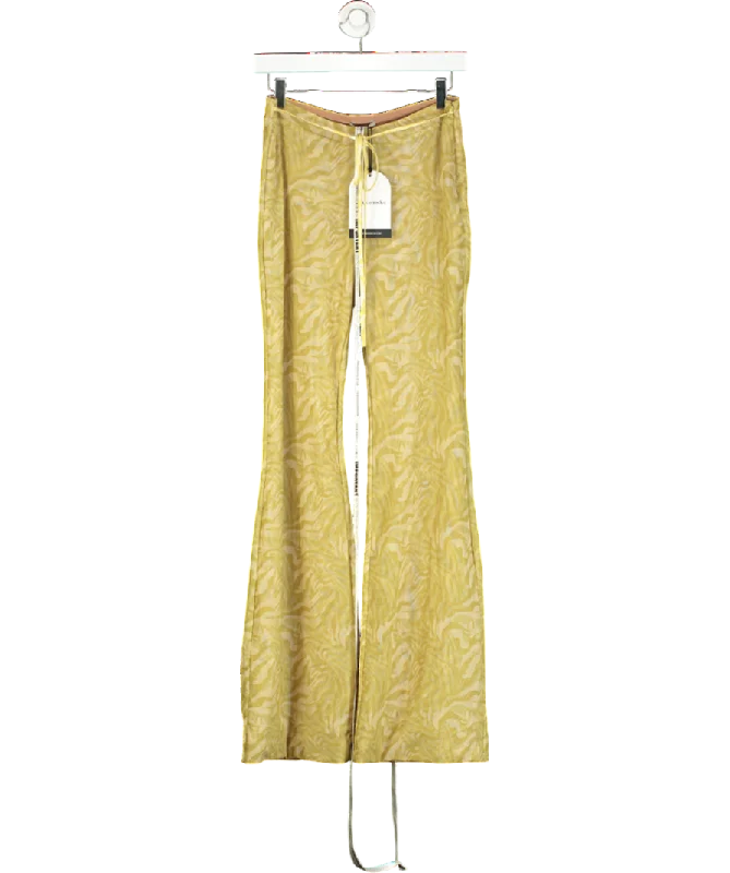 Women's Polish Wool SweatersMistress Rocks Yellow Olive Print Trouser UK S