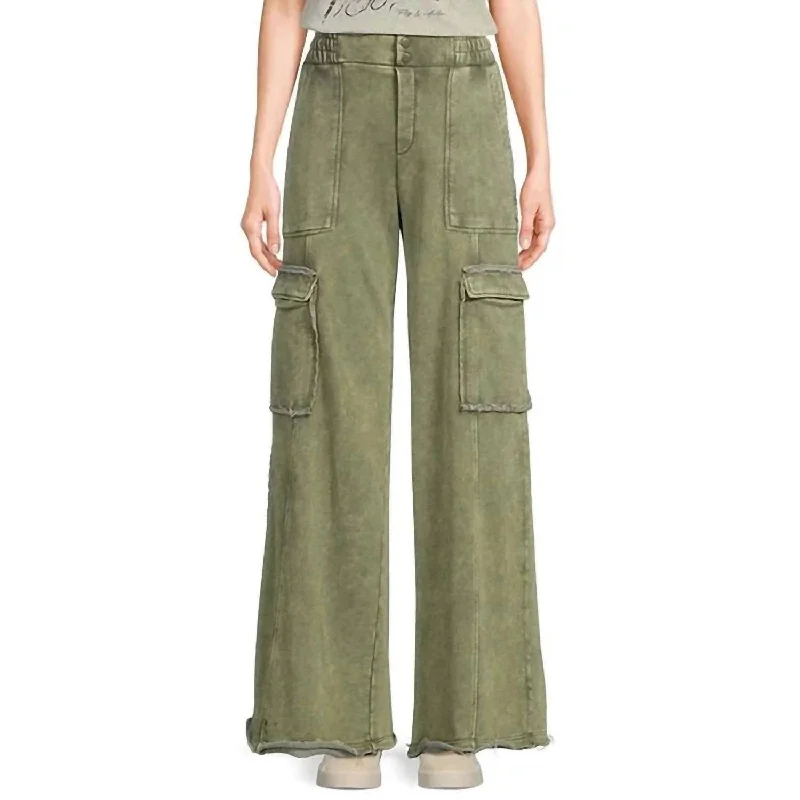 Women's Jodhpurs with High CollarDolly Knit Cargo Pants In Olive