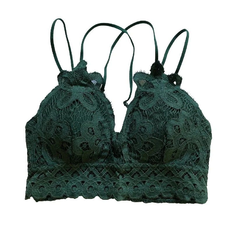 seamless bra with underwire supportHunter Green Crochet Bralette