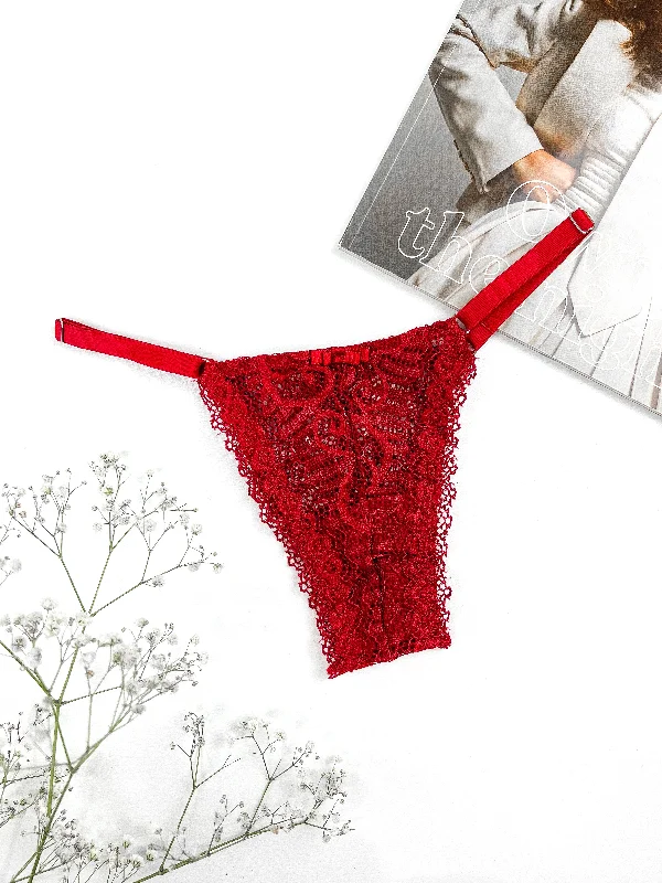 moisture-wicking silk panties for hot and humid weatherCharlotte Panty - Red