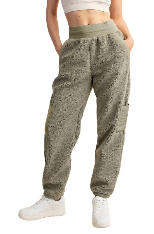 Women's Jodhpurs with ElasticMicro Sherpa Pants In Sage