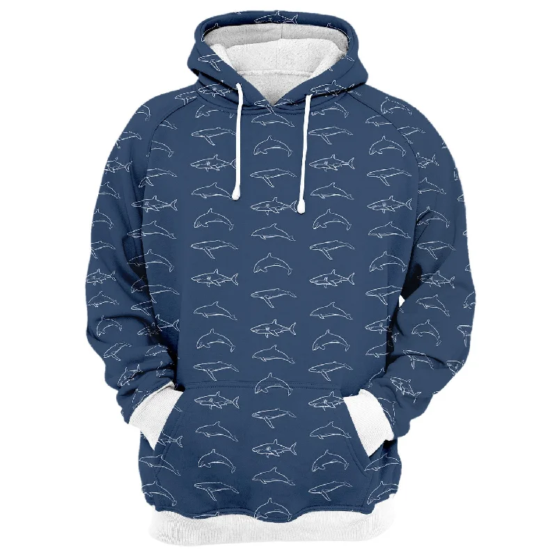 Women's Hooded Sweatshirts with Linen LiningShark Attack Hoodie