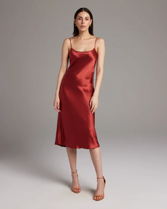 Women's Square-Back DressesMidi Slip Dress - Core