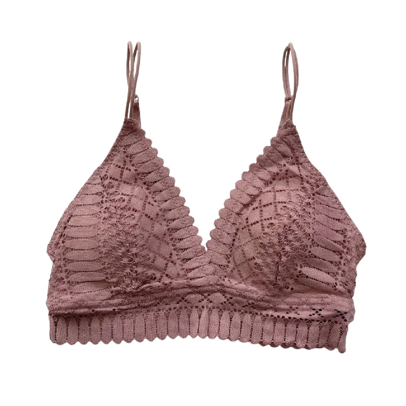 plus-size sports bra with mesh ventilationDusty Blush Lace Longline Bralette