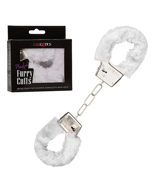 lace front closure braPlayful Furry Cuffs - White