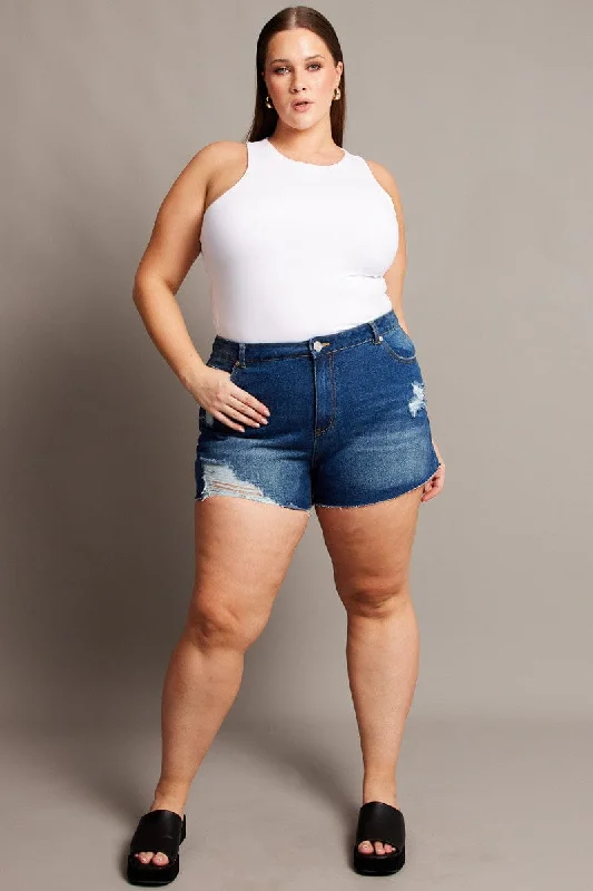 Women's Casual Chic ShortsDenim Relaxed Shorts High Rise