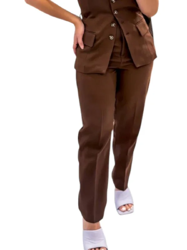 Women's Jodhpurs with ZipperGabriel High Rise Trousers In Brown