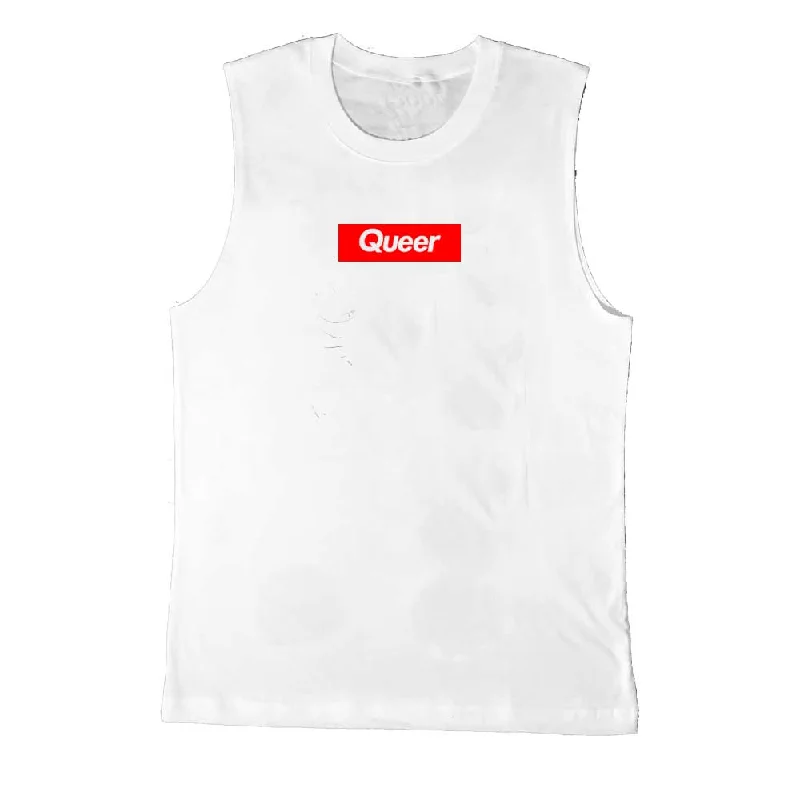 Women's Silk BlouseQueer Sleeveless T-Shirt supporting The Trevor Project