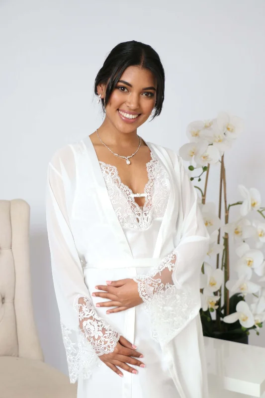 women's pajamas for a good night's sleep2 piece luxury Bridal robe  nightgown