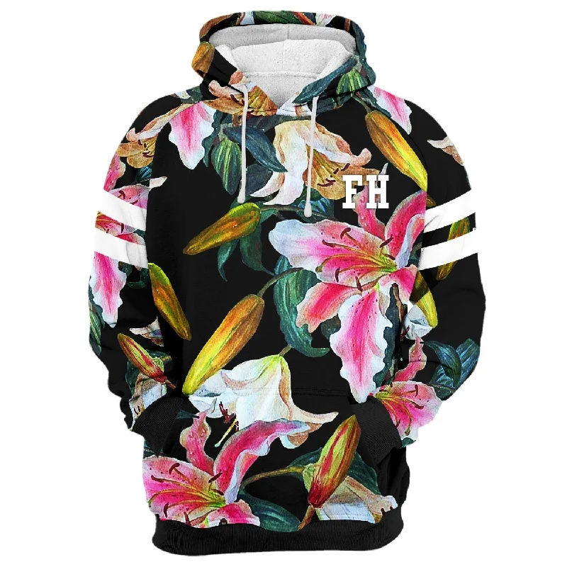 Women's Hooded Sweatshirts with Breathable FabricLily Blossom Hoodie