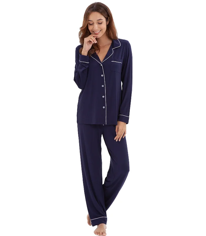 women's pajamas for travelWiWi Pajamas Set Long Sleeve Nightwear Loungewear