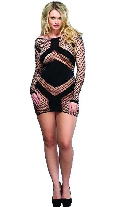 lingerie bra set with matching pantiesDiamond Net Long Sleeve Mini Dress