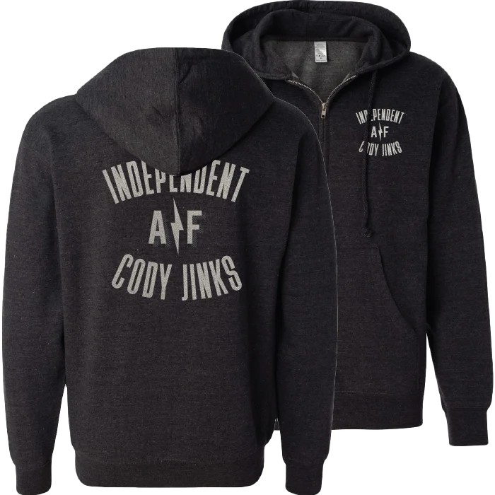 Women's Blouse with Shirt CollarHoodie - Zip Up: "Independent AF"