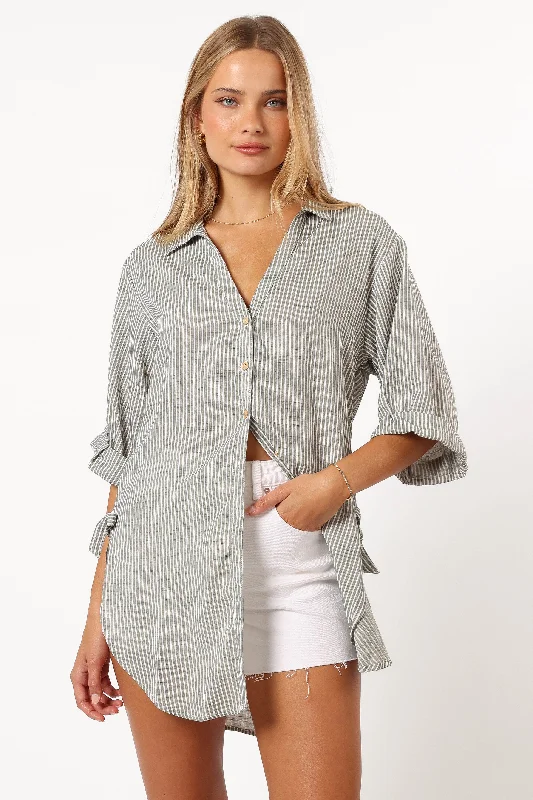 Women's Pajama ShortsWren Oversized Shirt - Olive