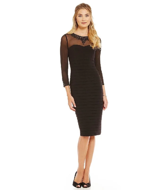 Women's Square Collar DressesAdrianna Papell - Long Sleeve Banded Bodycon Dress AP1E200120SC