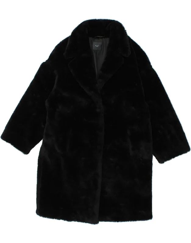 Women's Hooded CoatsVINTAGE Womens Faux Fur Overcoat UK 10 Small  Black Acrylic