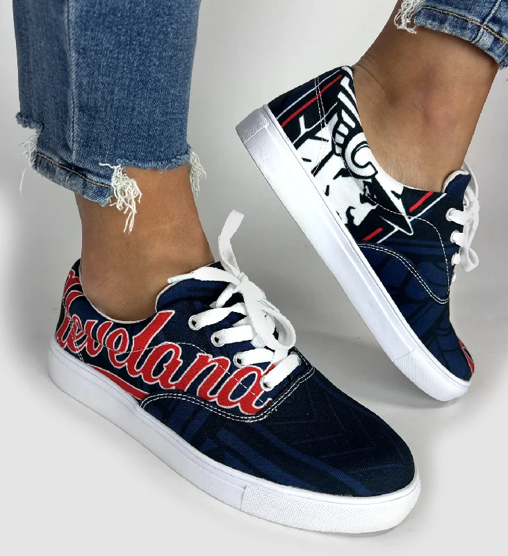 Women's Blouse with Square CollarWomen’s Cleveland Baseball Script canvas shoes