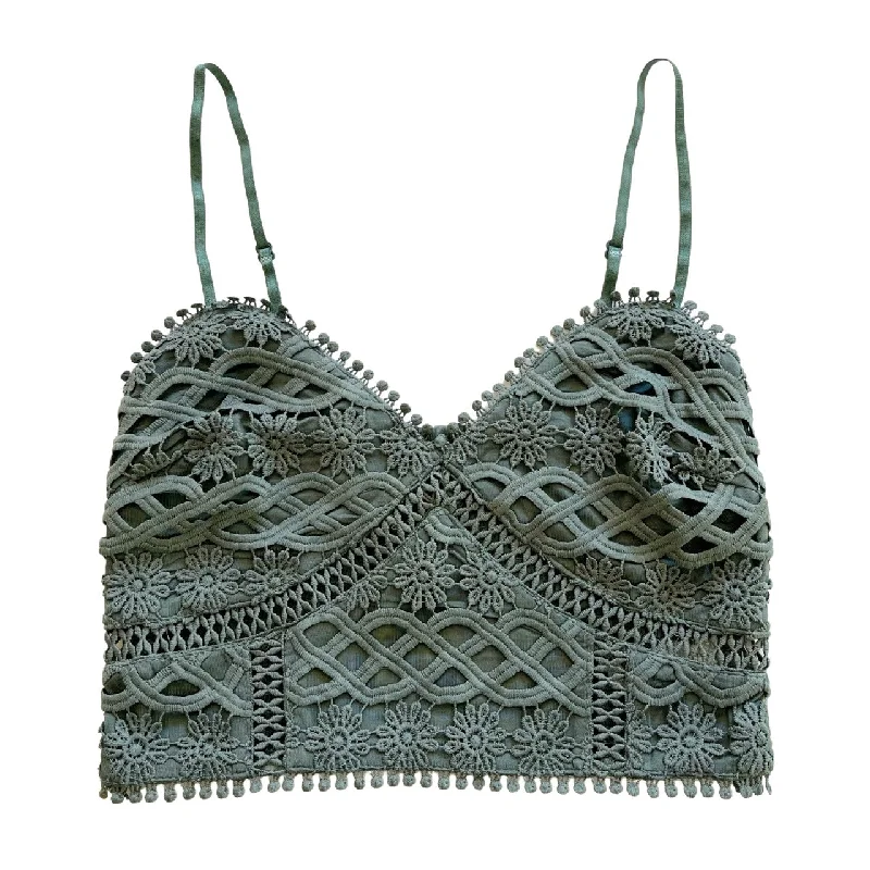 wireless maternity braDeep Sage Crochet Lace Bralette