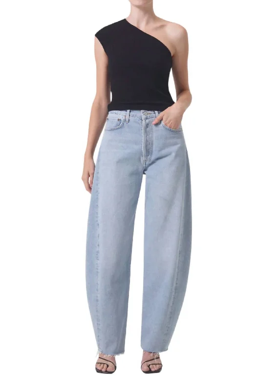 Women's Jodhpurs with Asymmetrical HemDenim Luna Pieced Jeans In Void Blue