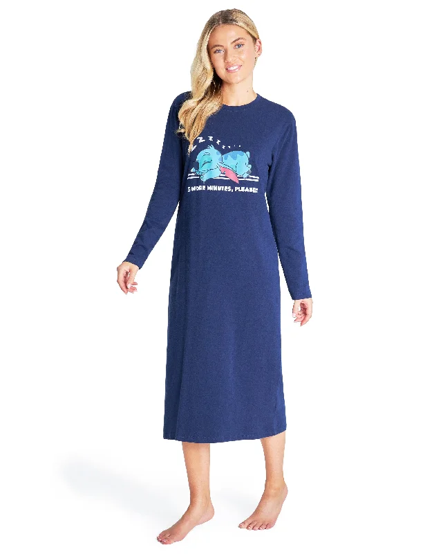 women's pajamas for those who cherish their bedtime routinesDisney Nighties for Women, Long Sleeve Nightdress -Stitch Gifts