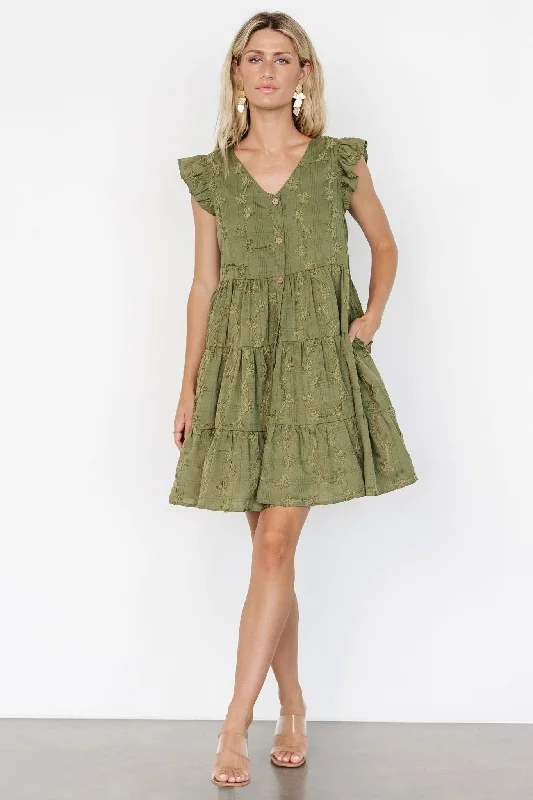 Women's Cool ShortsKayla Button Up Short Dress | Olive