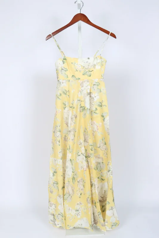 Women's Keyhole-Back DressesAcacia Bandeau Midi Dress - Yellow Floral