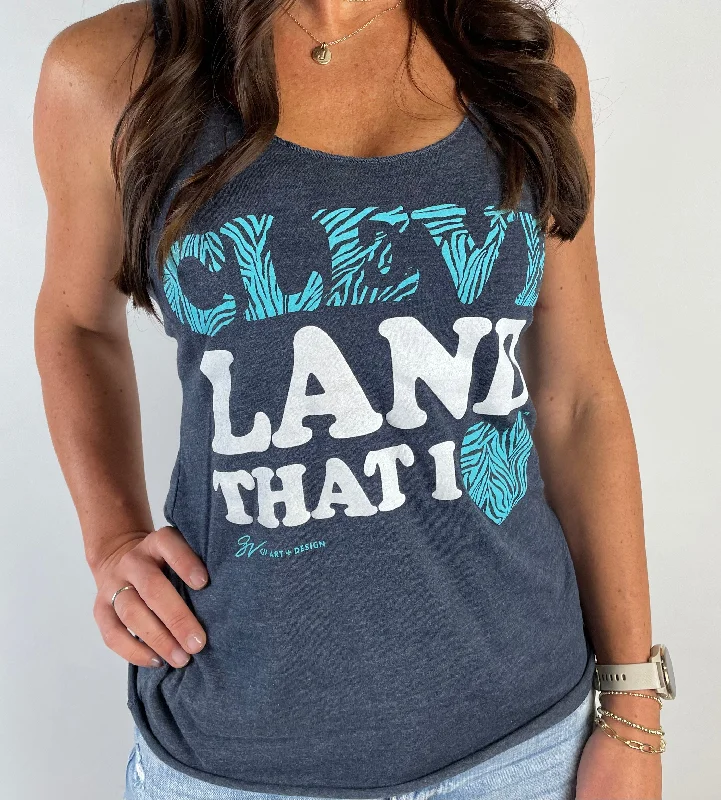 Women's Blouse for EveningWomens Cleveland That I Love Zebra Print Racerback Tank