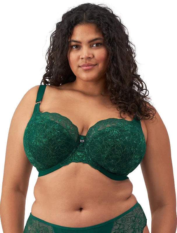 plus-size longline bra for tummy controlBrianna Padded Half Cup Bra in Rainforest