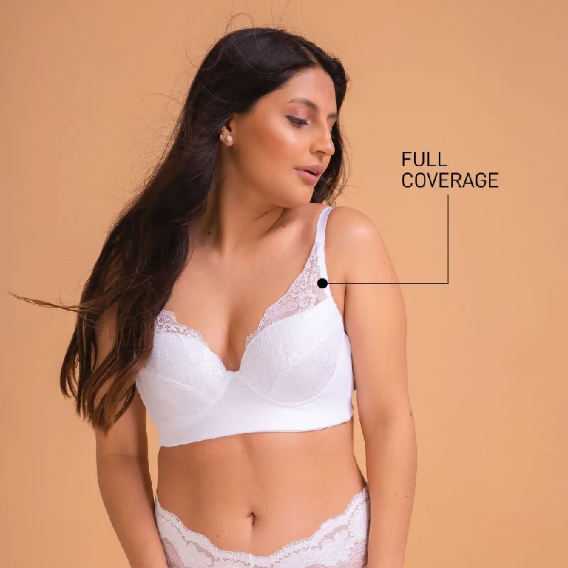 seamless bra with lace detailingFULL COVERAGE BRA B CUP WITH LACE DETAILS IN MICROFIBER