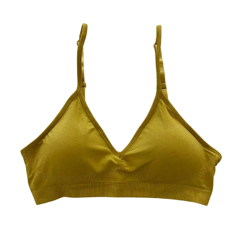 push-up bra with paddingMustard Gold Triangle Padded Bralette