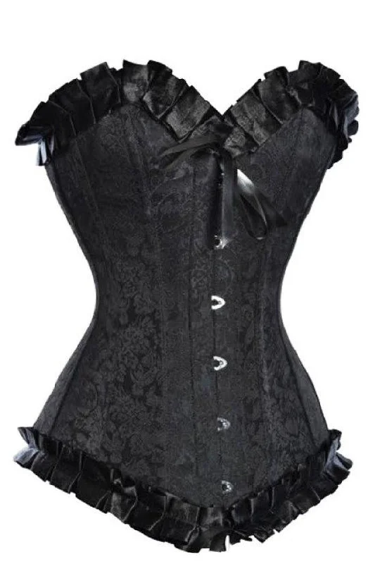 plus-size demi braBrocade Steel Boned Longline Corset