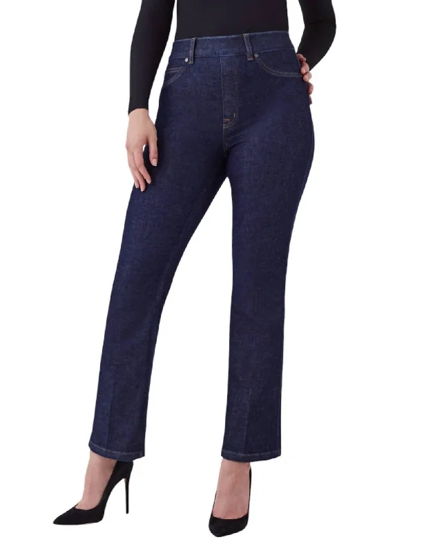 Women's Jodhpurs with Rounded HemKick Flare Jeans In Raw Indigo