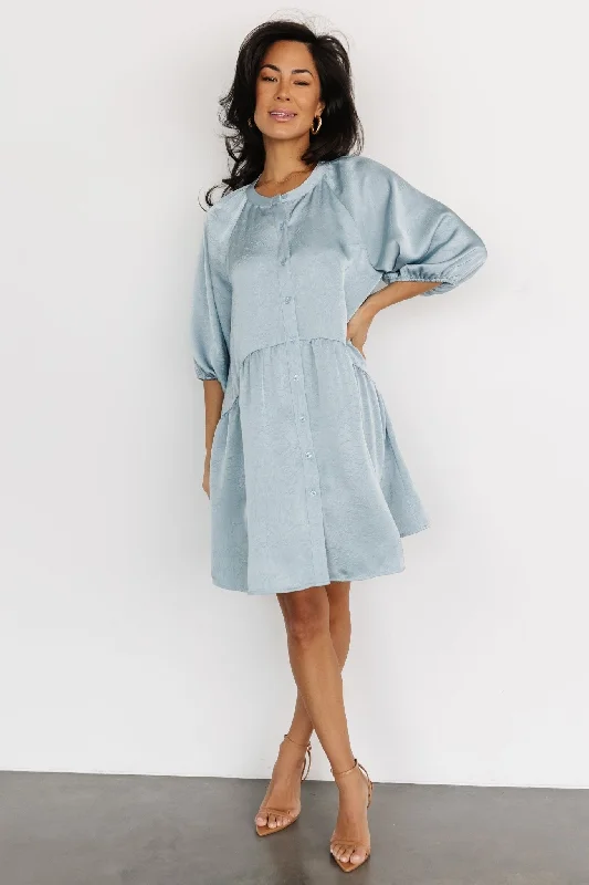 Women's Chic ShortsJanice Button Dress | Blue