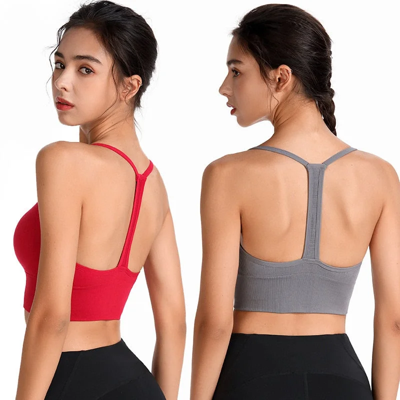 plus-size wireless braY-Type Sport Bra Women Plus Size Fitness Crop Tops Workout Women Yoga Underwear Back Gathering Breathable Yoga Sports Vest