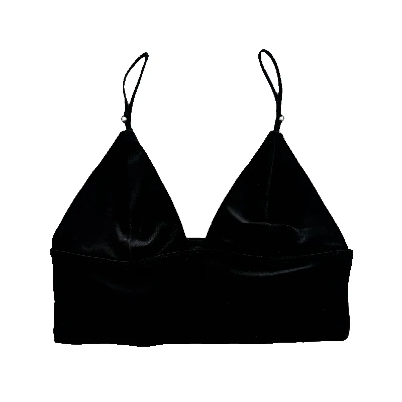 convertible plunge braBlack Velvet Longline Bralette