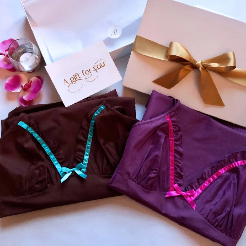 plus-size sticky bra for dressesL'Amour Cotton PJ Gift Set - 2 PJ sets, one in each colour in a Gift Box (8 to 16)