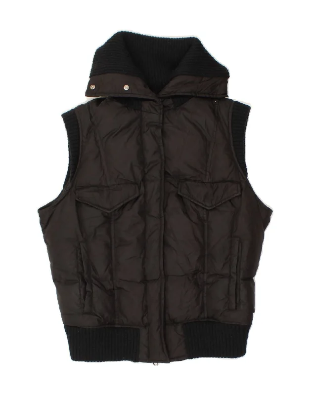 Women's Button-Up CoatsSISLEY Womens Padded Gilet UK 14 Medium Black Polyester