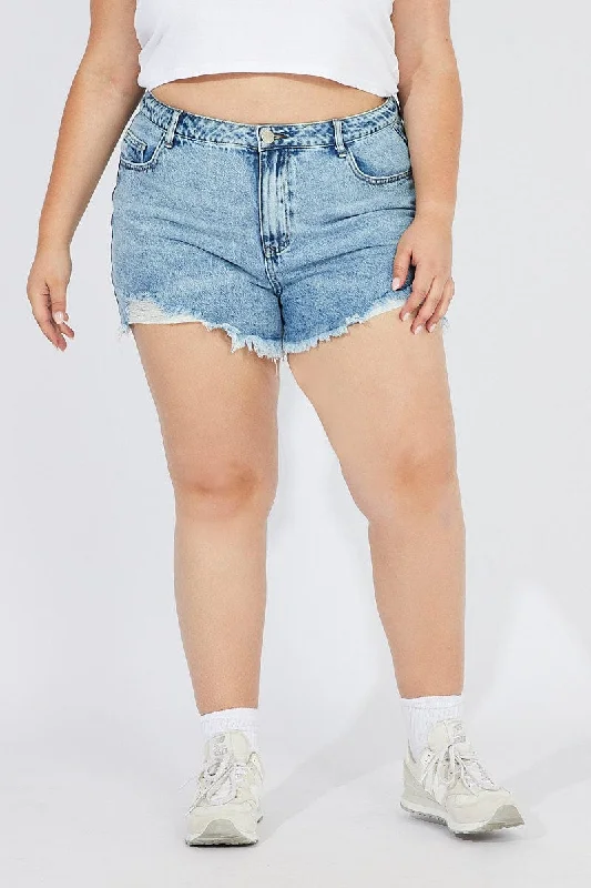 Women's Adventure ShortsDenim Relaxed Shorts High Rise