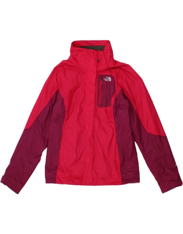 Women's Coats with Fur Trimmed SleevesTHE NORTH FACE Womens Windbreaker Coat UK 10 Small Red Colourblock Nylon