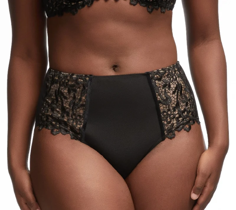 plus-size seamless panties in a variety of colorsDahlia Hi Cut Brief - Black